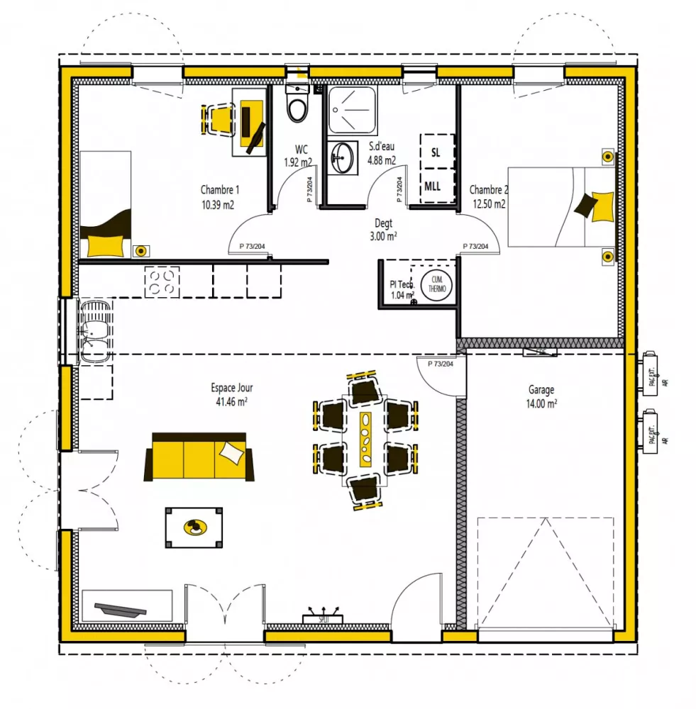 Image du modèle de maison CUB'KA 75 + G - sans cotes