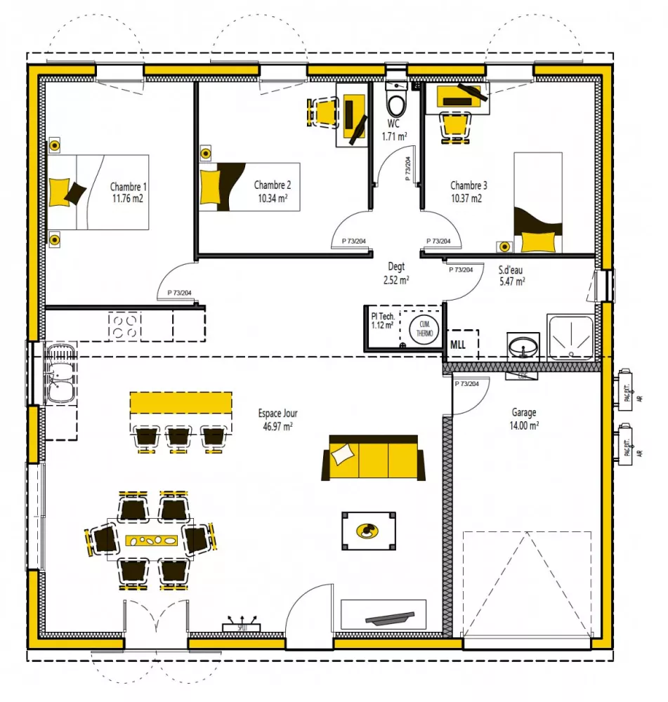 Image du modèle de maison CUB'KA 90 + G - sans cotes