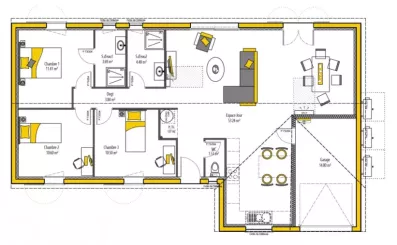 Image du modèle de maison ONE'KA 2 + S 100 + G - sans cotes