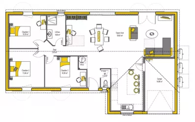 Image du modèle de maison ONE'KA 3 100 + G - sans cotes