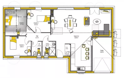 Image du modèle de maison ONE'KA 100 + G - sans cotes