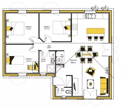 Image du modèle de maison ONE'KA 82 - sans cotes