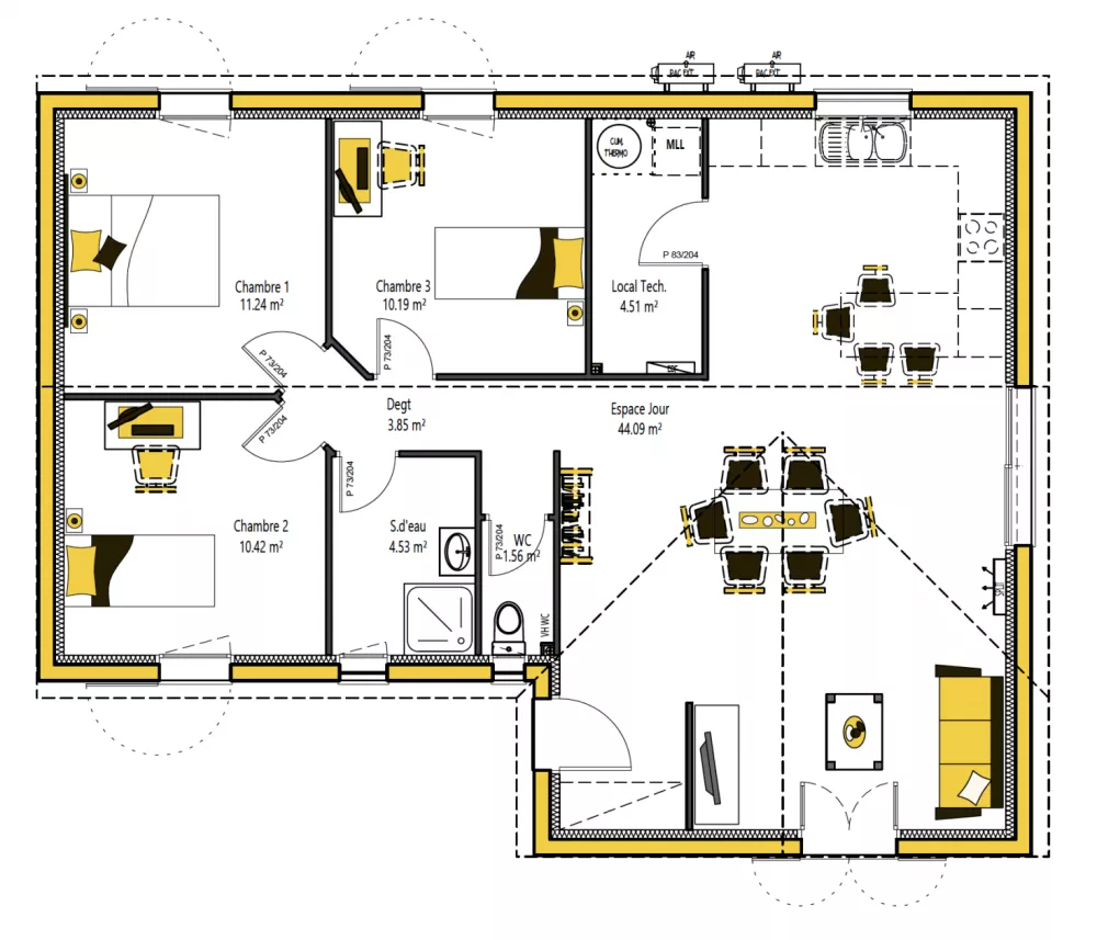 Image du modèle de maison ONE'KA 90 - sans cotes