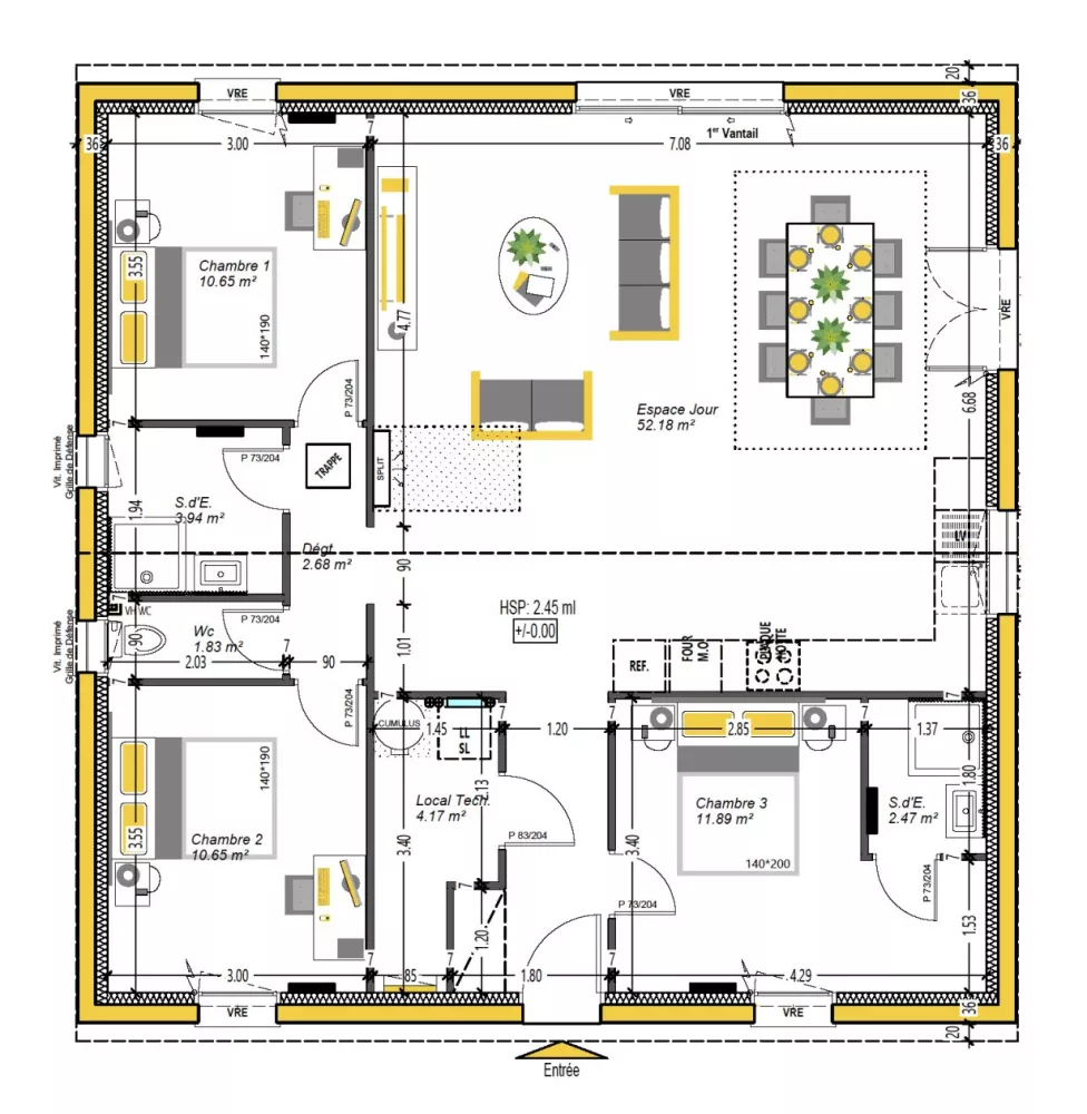 Image du modèle de maison CUB'KA 2CH100 + S - sans cotes