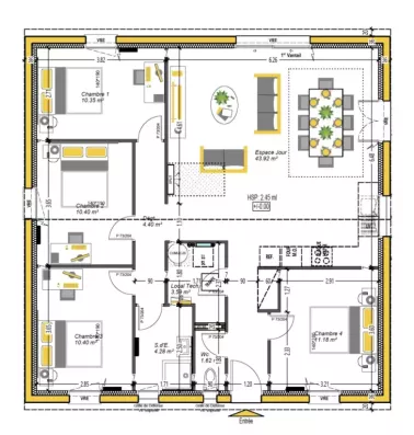 Image du modèle de maison CUB'KA 4CH100 - sans cotes