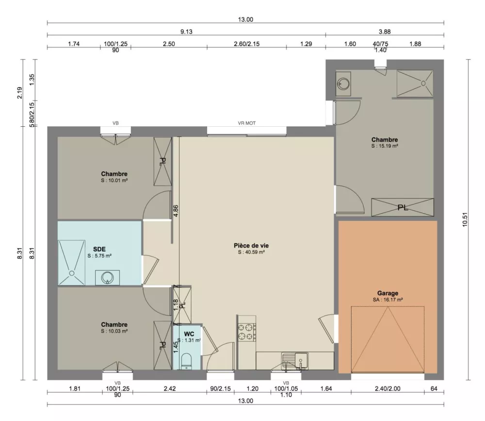 Image du modèle de maison plan lot2