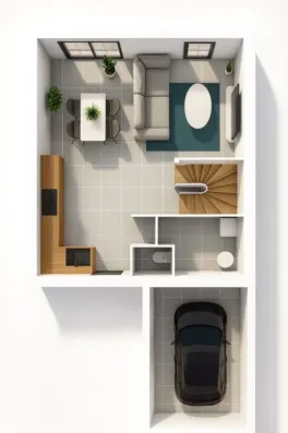 Image du modèle de maison maison étage AX4V1_interieur_RDC - copie