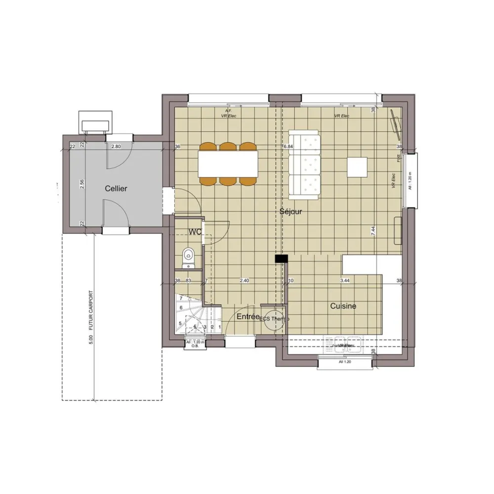 Image du modèle de maison plan rdc