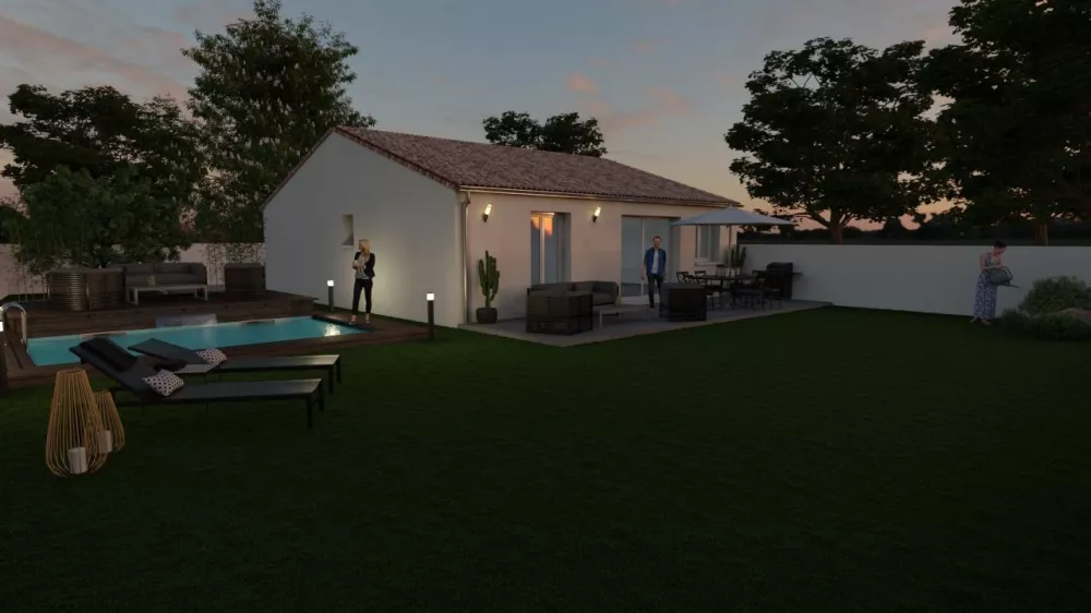 Image du modèle de maison SOFIA1-3D-ARRIERE-NUIT