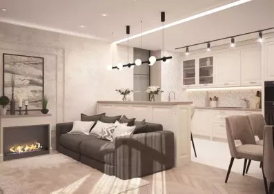 Image du modèle de maison salon-cuisine-3D