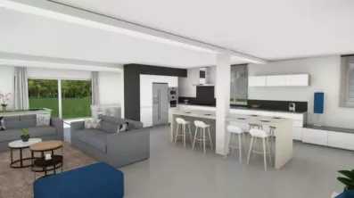 Image du modèle de maison salon-cuisine-3D