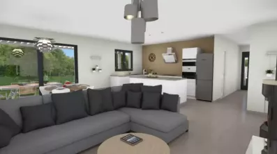 Image du modèle de maison salon-cuisine-3D