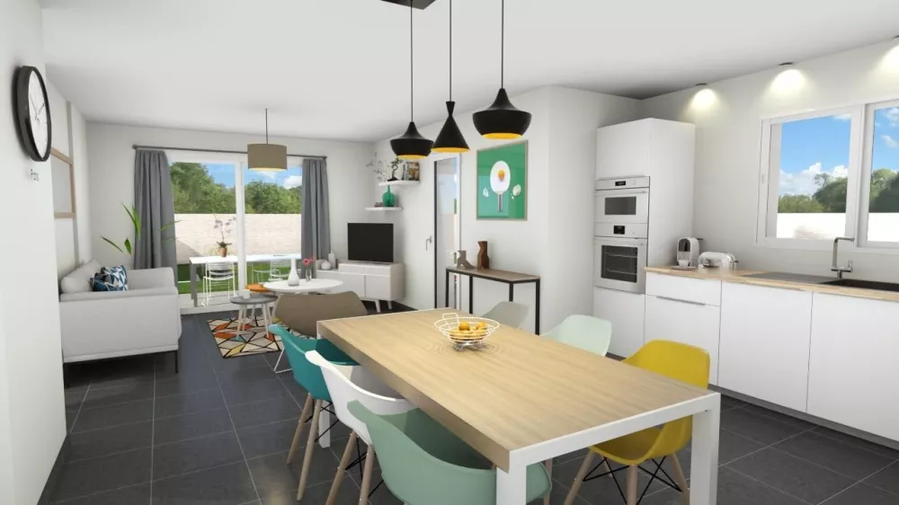 Image du modèle de maison salon-cuisine-3D