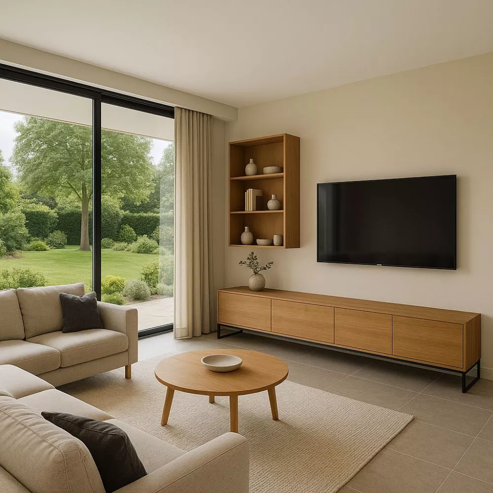 Image du modèle de maison Salon contemporain lumineux avec vue jardin