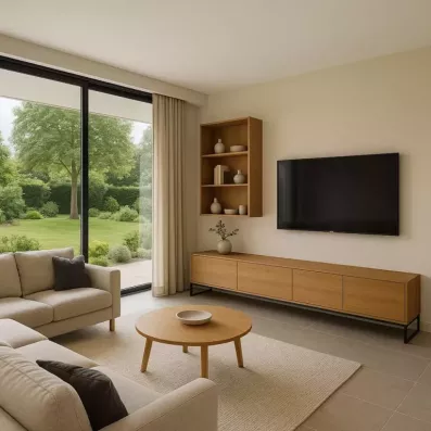 Image du modèle de maison Salon contemporain lumineux avec vue jardin