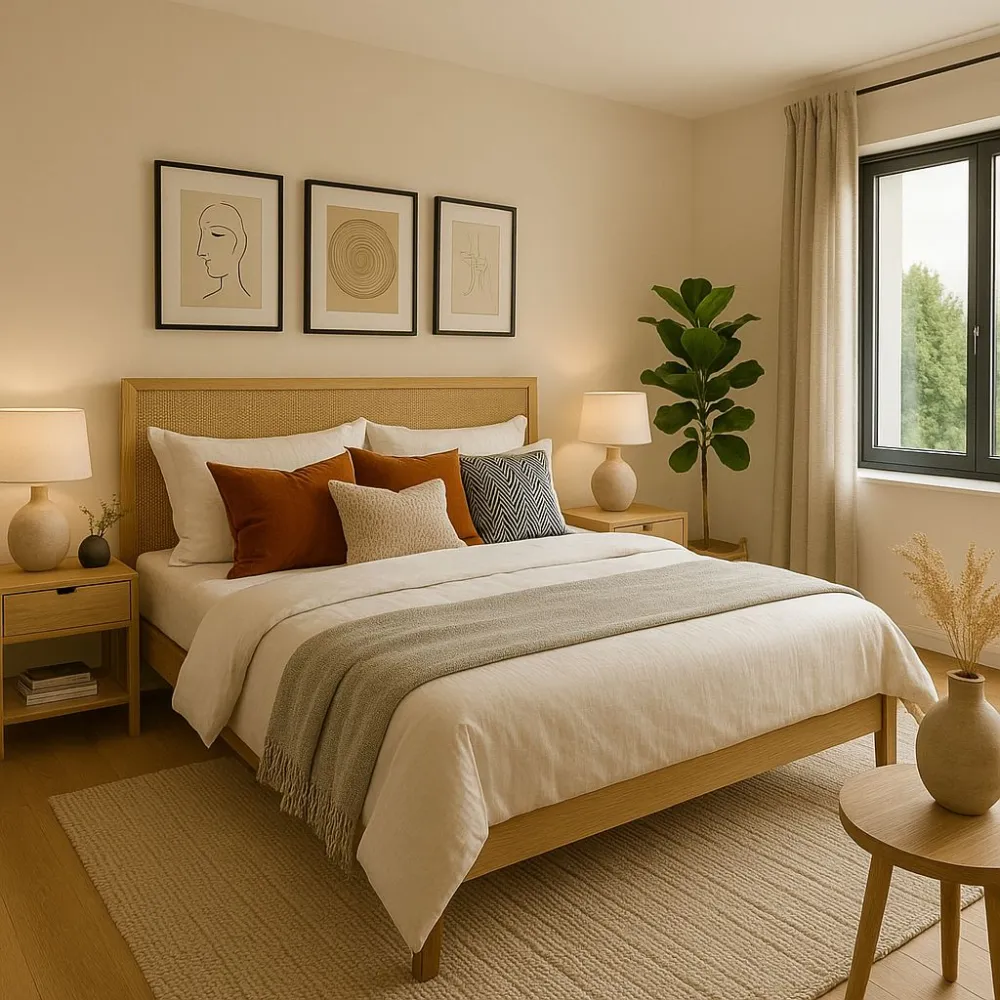 Image du modèle de maison Chambre scandinave baignée de lumière