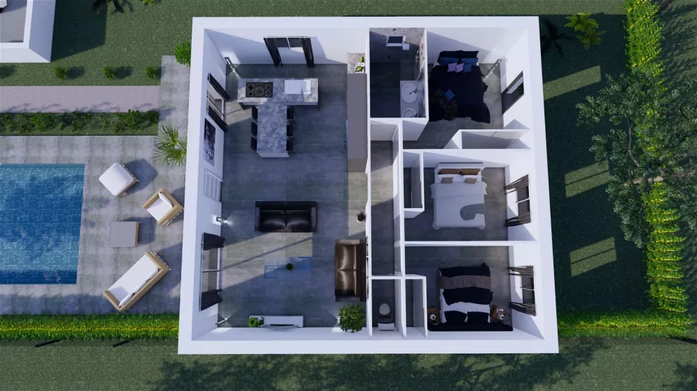 Image du modèle de maison 3D éclatée A