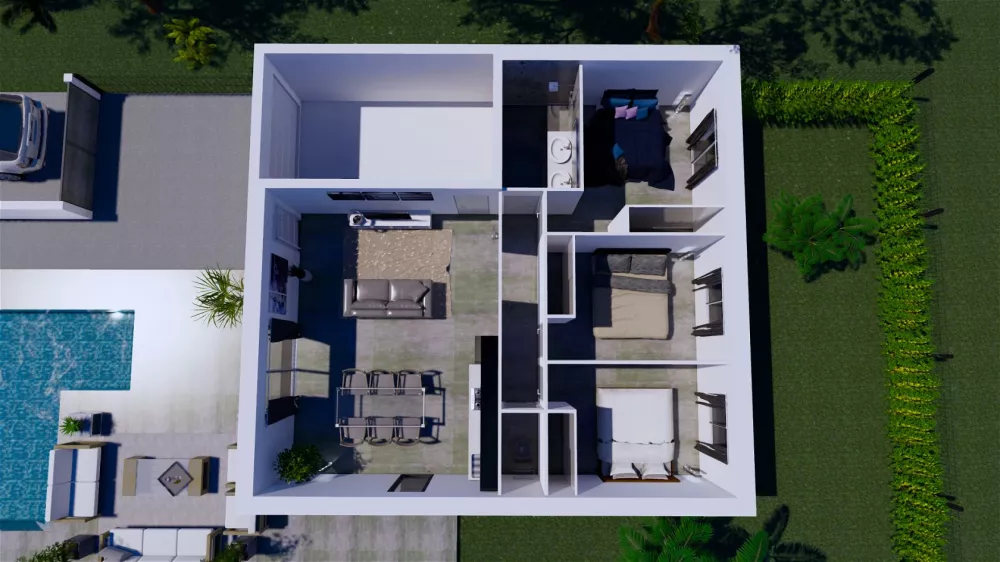 Image du modèle de maison 3D éclatée B