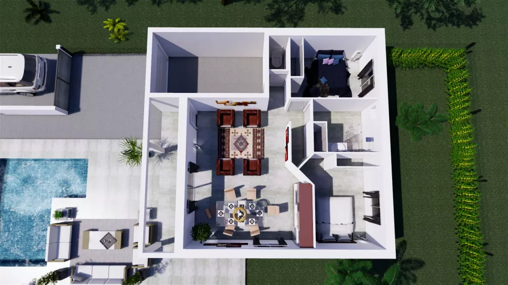 Image du modèle de maison 3D éclatée E