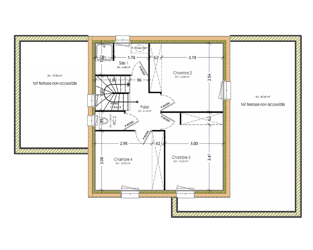 Image du modèle de maison PLAN ETAGE - sans cotes