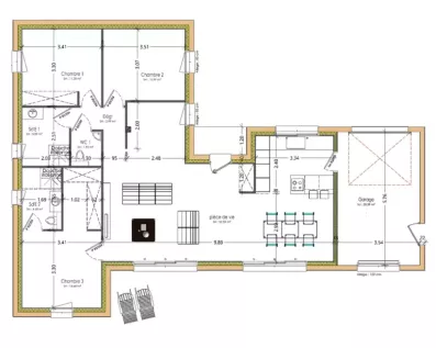 Image du modèle de maison PLAN RDC - sans cotes