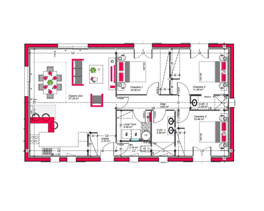 Image du modèle de maison PLAN-RDC