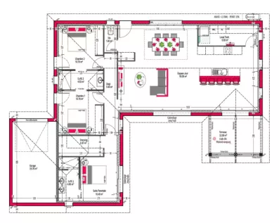 Image du modèle de maison PLAN RDC sans côtes