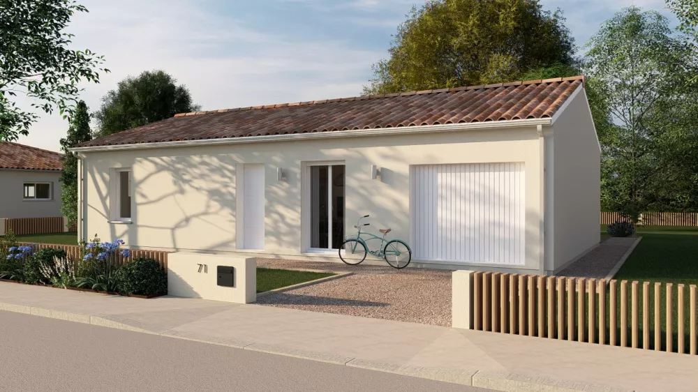 Image du modèle de maison 2ch_70_garage_V6_sans option_BLANC__visuel 01