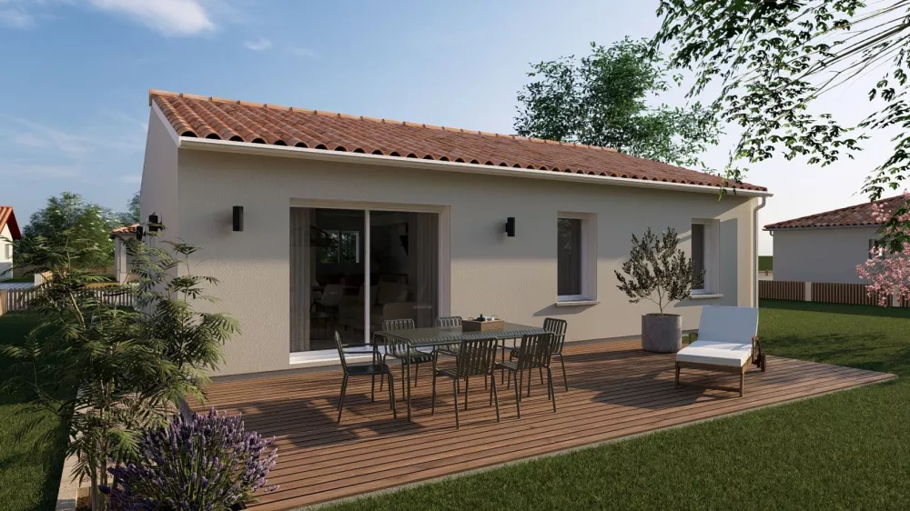 Image du modèle de maison 02. RDC 80m² - AR - Toiture 2 pans - BLANC