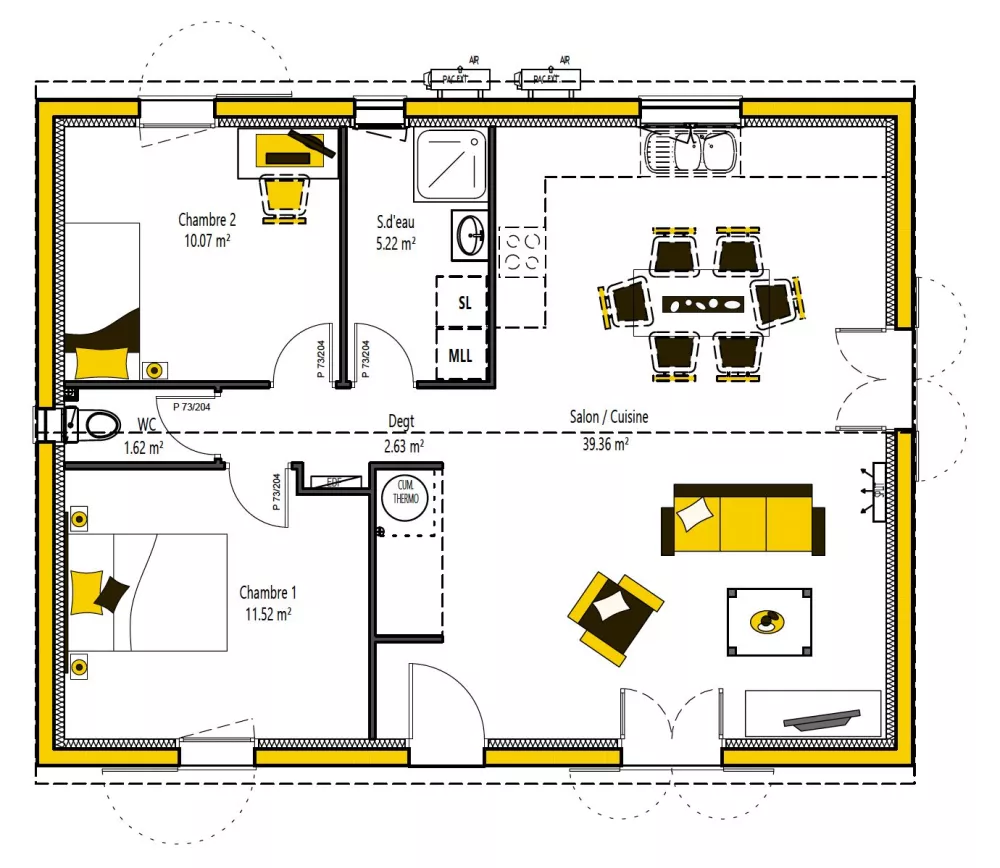 Image du modèle de maison ANOU'KA 70 - sans cotes