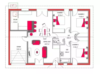 Image du modèle de maison Alaia-plan-90 + G - sans cotes
