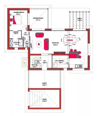 Image du modèle de maison Plan-Elaura 105 + G RDC - sans cotes