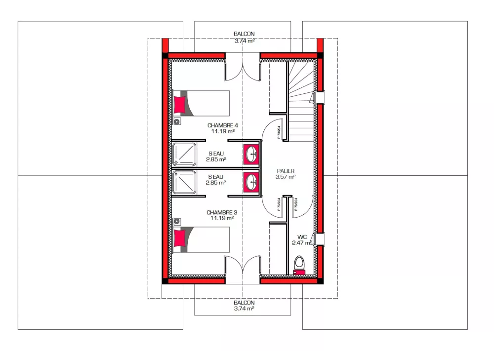 Image du modèle de maison ZOLA 140 ETAGE - sans cotes