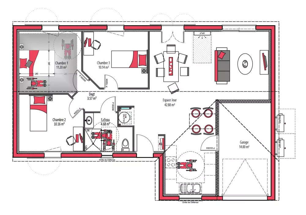 Image du modèle de maison ELEA 80 + G PMR - sans cotes