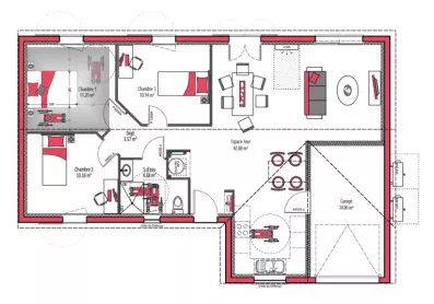 Image du modèle de maison ELEA 80 + G PMR - sans cotes