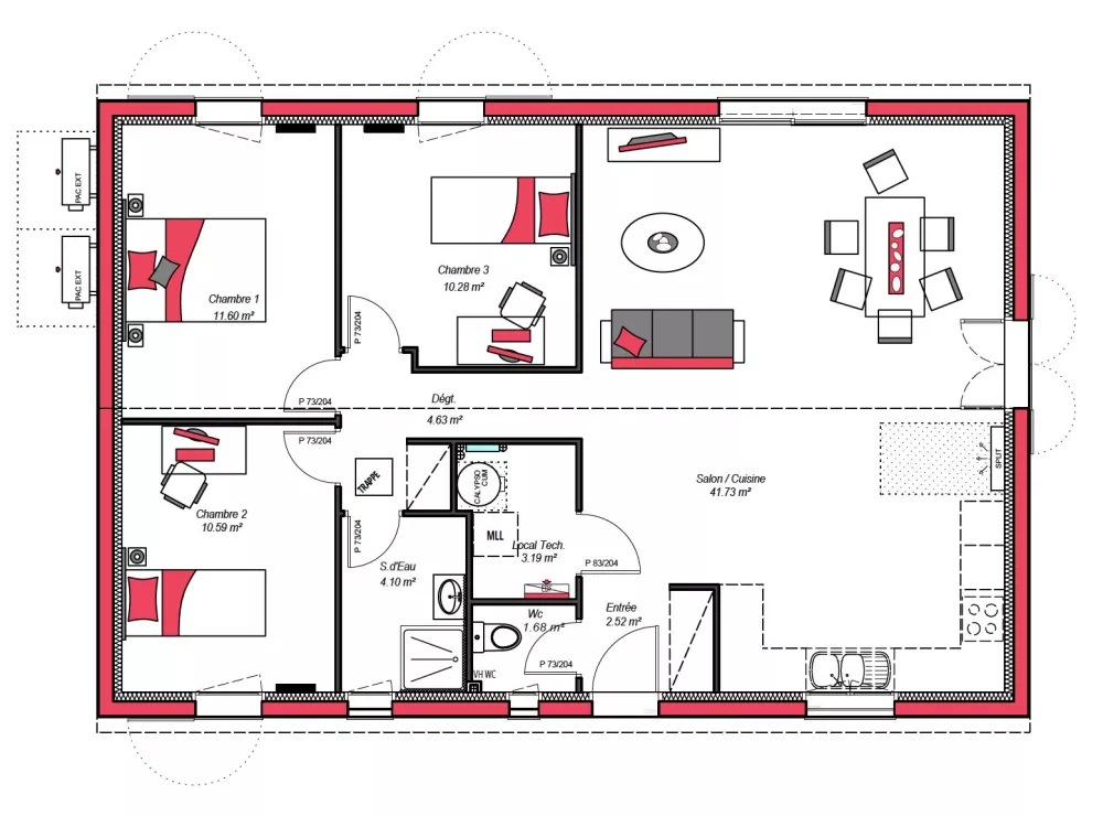 Image du modèle de maison NATHEA 90 - sans cotes