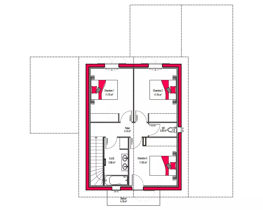 Image du modèle de maison NEREA 130 + G ETAGE-sans cotes