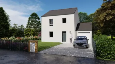 Image du modèle de maison VUE AVANT DROITE ETAGE AVEC GARAGE