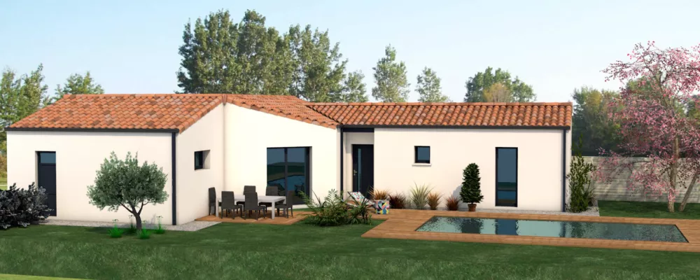 Image du modèle de maison BAUDET MAISON EN L PISCINE VISU 2