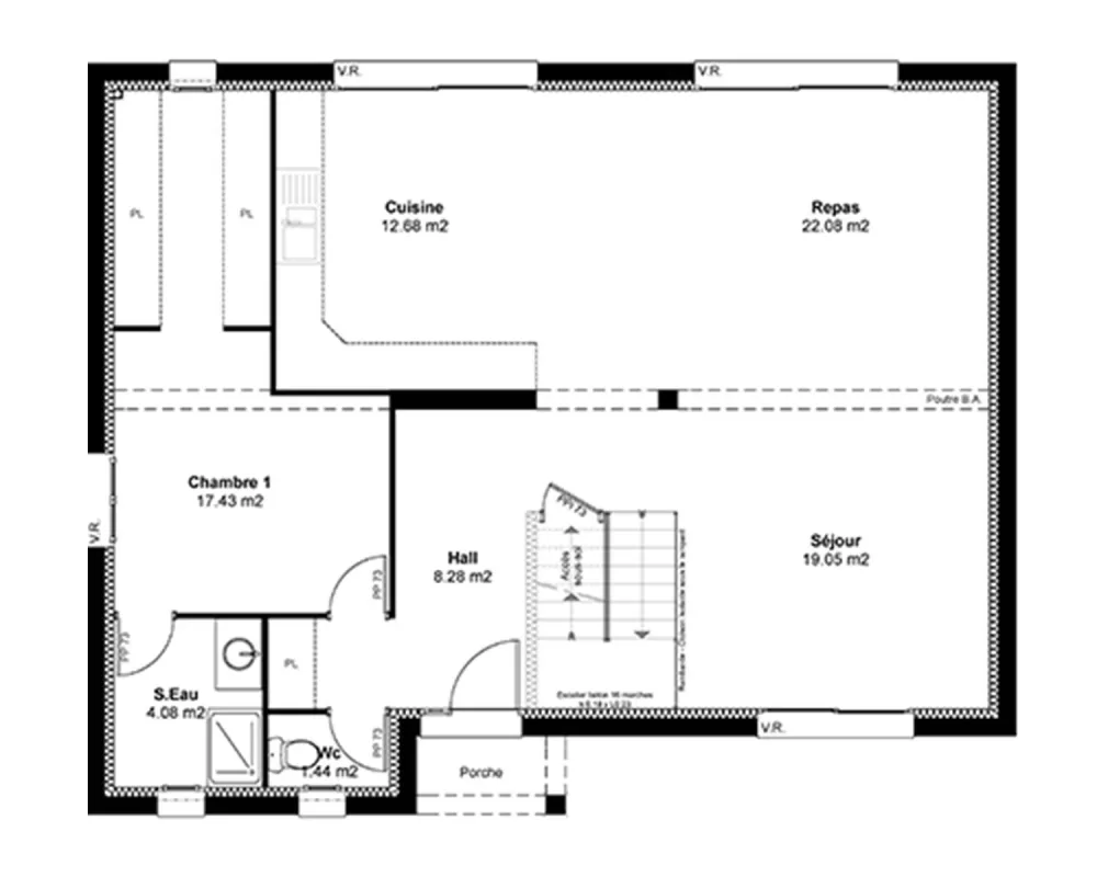 Image du modèle de maison AP-Masson-pour-velux_RDC sans cotes