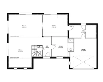 Image du modèle de maison AP-Murer-plan RDC sans cotes