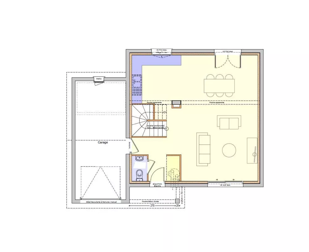 Image du modèle de maison intérieur RDC ACACIA 100M²