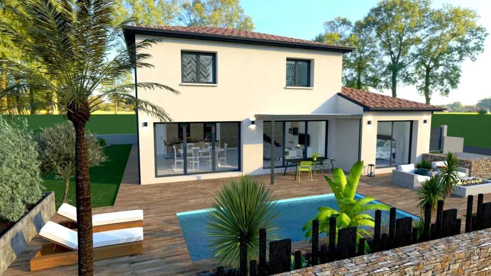 Image du modèle de maison orchidée baie vitrées