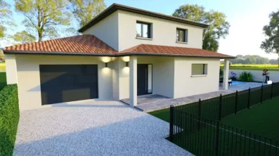 Image du modèle de maison orchidée entrée couverte ral 7016+