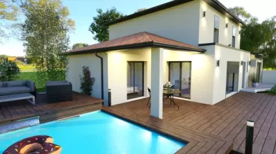 Image du modèle de maison orchidée ral 7016 terrasse