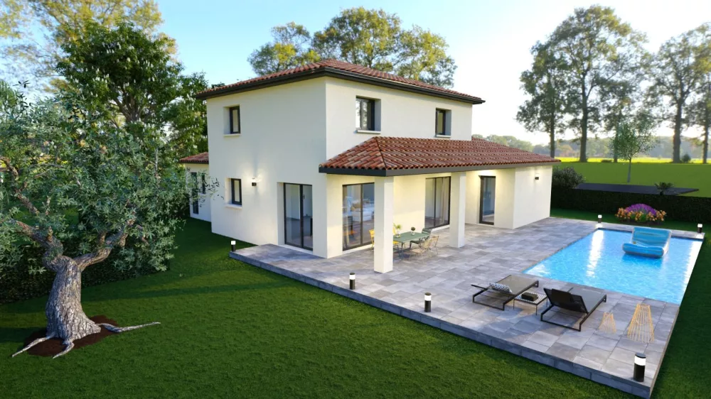 Image du modèle de maison orchidée tuilée ral 7016 1
