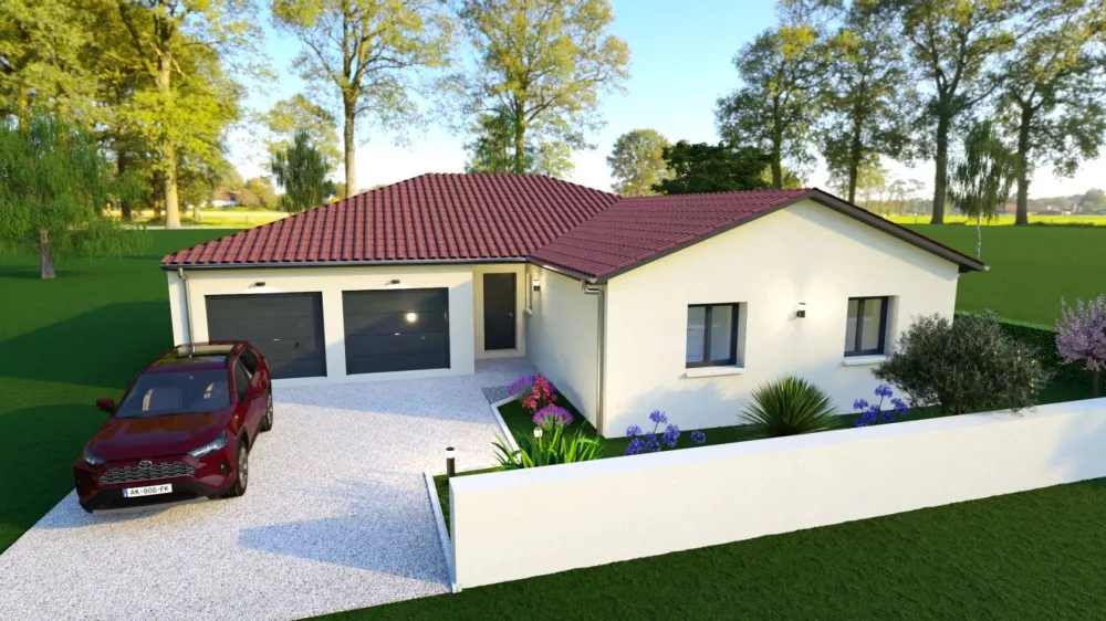 Image du modèle de maison PP en L entree garage double