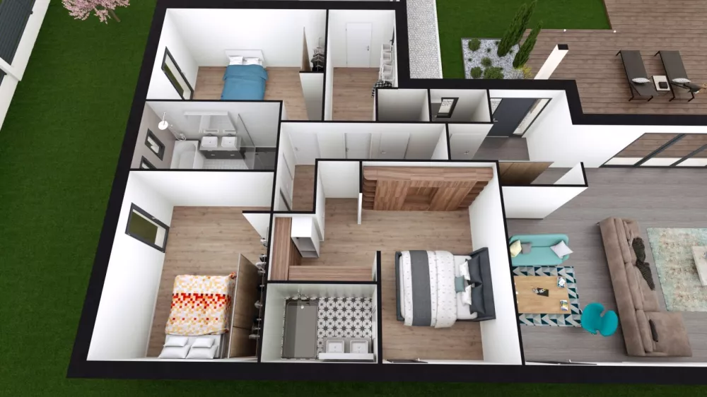 Image du modèle de maison pp en U intérieur