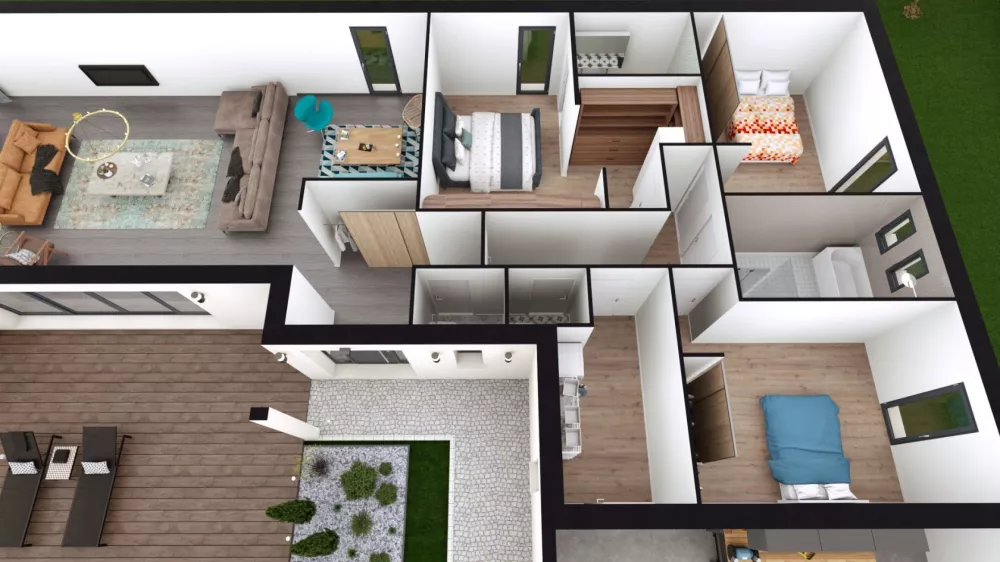 Image du modèle de maison PP en U intéririeur 2