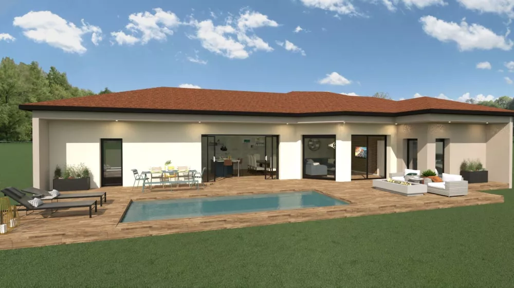 Image du modèle de maison PP haut de gamme toit rouge